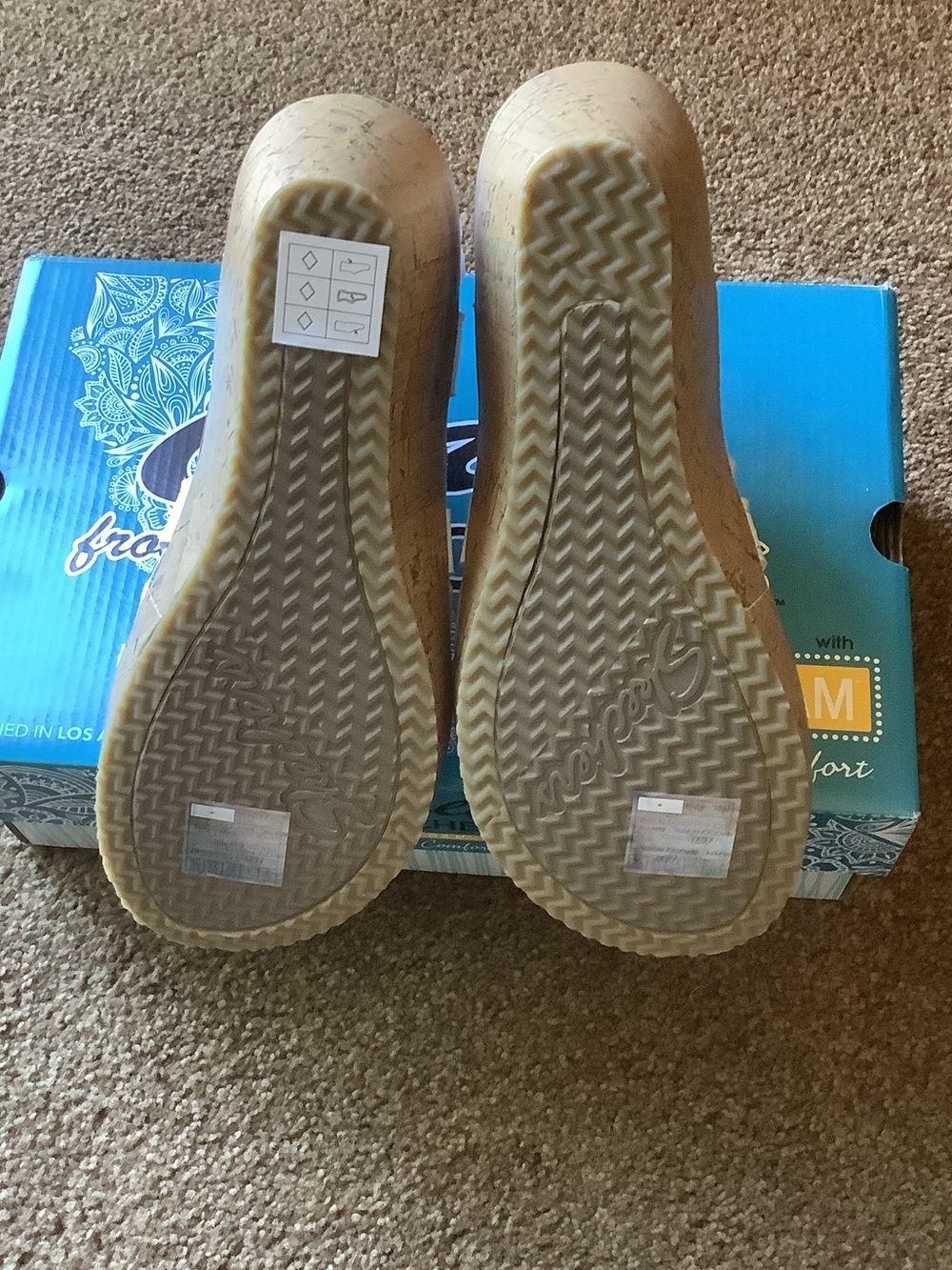 New in Box - Skechers Cali Beverlee Delicate Glow Wedge Sandal - White size 7 - Picture 3 of 6